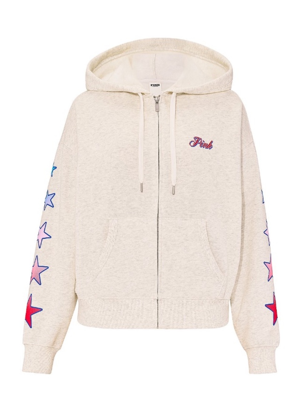 ✨VS Pink Campus Fleece full-zip hoodie jacket sweatshirt sz XL NWT